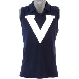 Alex Jesaulenko's Victorian Jumper, navy blue wool, with white…