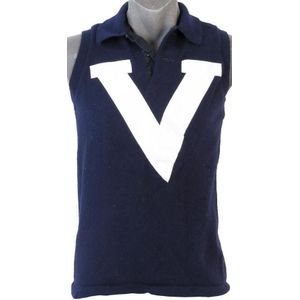 Alex Jesaulenko's Victorian Jumper, navy blue wool, with white…