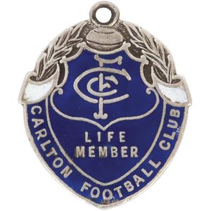 Alex Jesaulenko's Carlton Life Member's Badge: sterling silver…