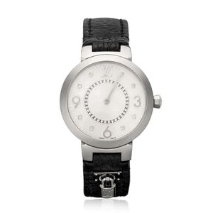 Louis Vuitton White Rubber Monogram Embossed Tambour Watch Strap
