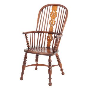An elm Windsor chair, mid 19th century, the hooped comb back&hellip;