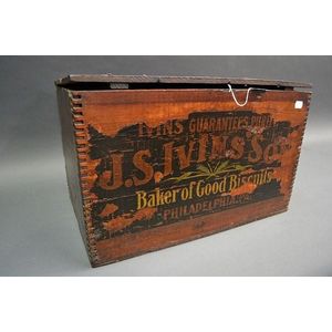 Philadelphia wooden biscuit box, approx. 33 cm x 54 cm