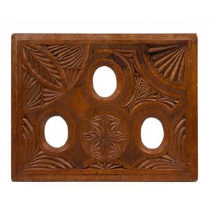 An antique Australian chip carved kauri pine triptych picture…