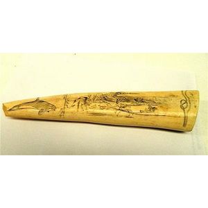 Carved Walrus Tusk: A Scrimshaw Masterpiece - Scrimshaw - Precious Objects