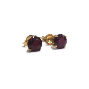 14ct Gold Ruby Stud Earrings, 0.80ct - Earrings - Jewellery