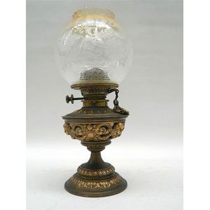 Hink's Edwardian Table Lamp with Floral Ball Shade - Lamps - Kerosene ...