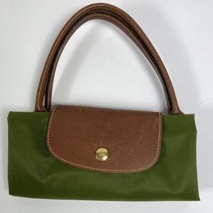 Longchamp Vintage Roseau Tan Leather Shoulder Bag Handbag Zip Closure Toggle