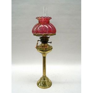 Decorative Double Wick Brass Oil Lamp Victorian or Edwardian 