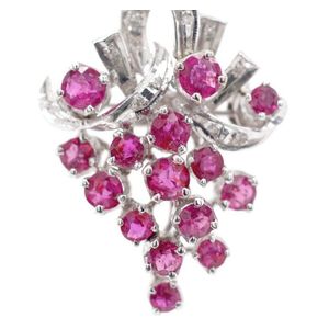 18ct Ruby & Diamond Cluster Pendant/Brooch - Brooches - Jewellery