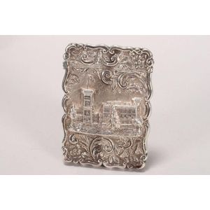 Lovely Victorian sterling silver castletop card case,…