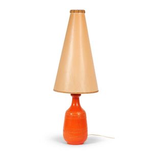 Bitossi lamp; orange glazed ceramic with original 1960s shade.…