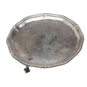 A English hallmarked sterling, silver footed small salver…
