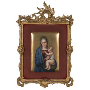 KPM Berlin Porcelain Madonna & Child Plaque in Gilded Frame - zOther ...