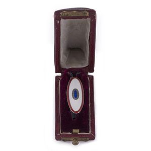 Faberge Russian silver and enamel tie clip, circa 1900, full…