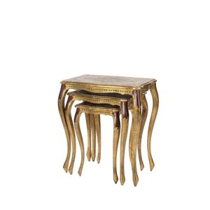 Late 20th Century Faux Bamboo Chinoiserie Brass Nesting Tables – Set of  Three
