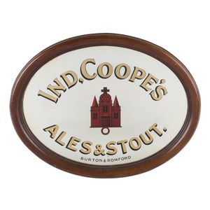 A hotel liquor advertising mirror, 'Ind, Coope's Ales & Stout',…