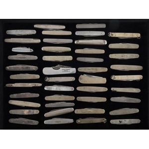 Forty three assorted metal handled folding pocket knives, 19th…