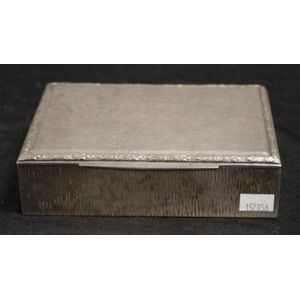 German 'Alpakka' silver plate musical cigar box with embossed…
