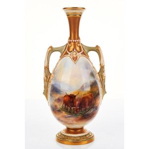 Royal Worcester c. 1909 painted by John Stinton, of ovoid form…