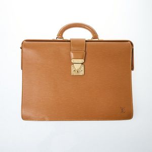 Louis Vuitton Epi Leather Black Briefcase Fermoir