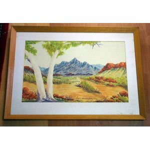 Enos Namatjira, 1920-66, Australian watercolour outback…