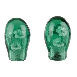 Two similar Victorian glass dump paperweights with floral…