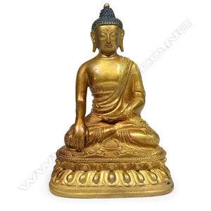 Brass Buddha Holding Bowl Lotus Pose Statue- Brass Statue