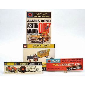 Collection of Corgi signs, including 'The Avengers Gift Set';…