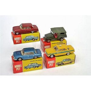 Four model Pet (Japan) models, including 22T Prince Gloria…