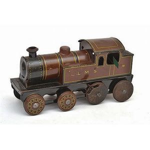Fischer (Germany) tinplate clockwork floor train, circa 1915,…