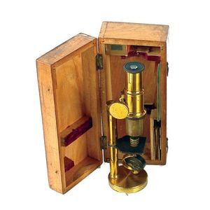 A small late Victorian period brass monocular microscope, in…