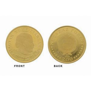 A Hungarian 200 Forint commemorative gold coin; 150th…