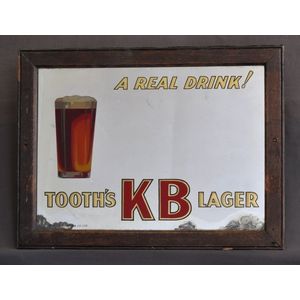 1940s Tooths KB Lager advertising mirror. In original zinc…