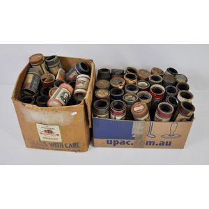 Two cartons of cylinder phonograph records. Predominently…
