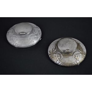 Liberty & Co. Inkwell and Identical other. Silver plated pewter…