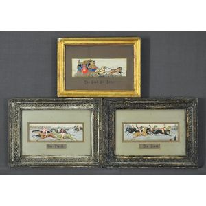 Three framed Stevengraphs. 'The Start;' 'The Finish;' and 'The…