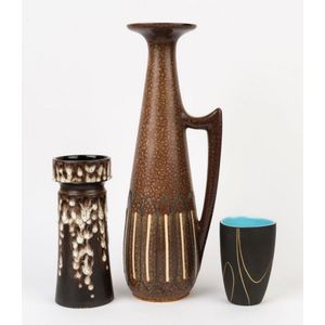 Gunda three vintage pottery vases incised signatures 'Gunda'&hellip;