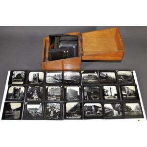 Box magic lantern slides. Real photo London scenes c.1914. Good…
