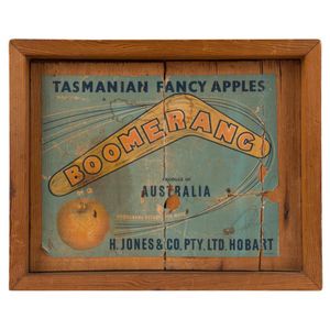 'Boomerang, Tasmanian Fancy Apples' vintage chromolithograph…