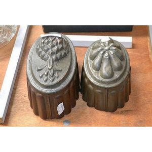Two 19th century tin & copper jelly moulds from Holland