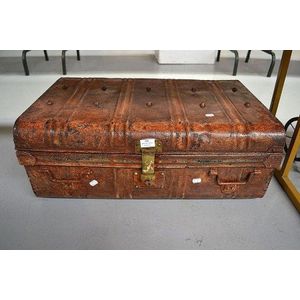 19th century Antique Wooden Cabin Steamer Trunk