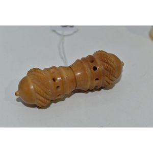 Collection barrel antique needle case, carved double sided…
