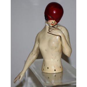 1920s Terre De Retz French hands free half doll signed to front,…