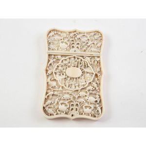 Victorian carved ivory calling card case, finely carved with…