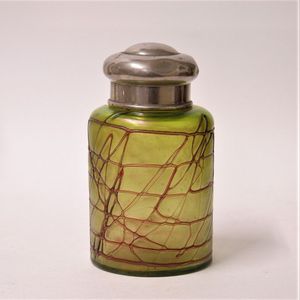 An Art Nouveau glass tea caddy by Pallme-Konig, canister form…