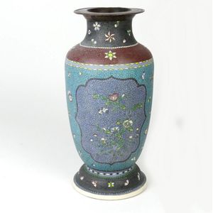 A large Meiji period Satsuma vase, ceramic cloisonne decorated…