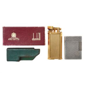 Vintage Dunhill and Dupont lighters and case, Dunhill gold…