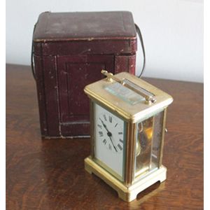 Roman Numeral French Carriage Clock with Carry Case - Clocks - Carriage ...