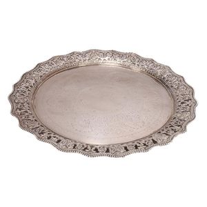 Late Victorian sterling silver footed salver, hallmarked…