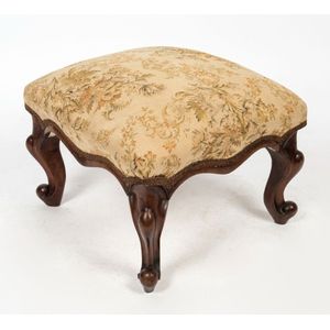 A Mahogany Cabriole Leg Stool as158a594 - Antiques Atlas